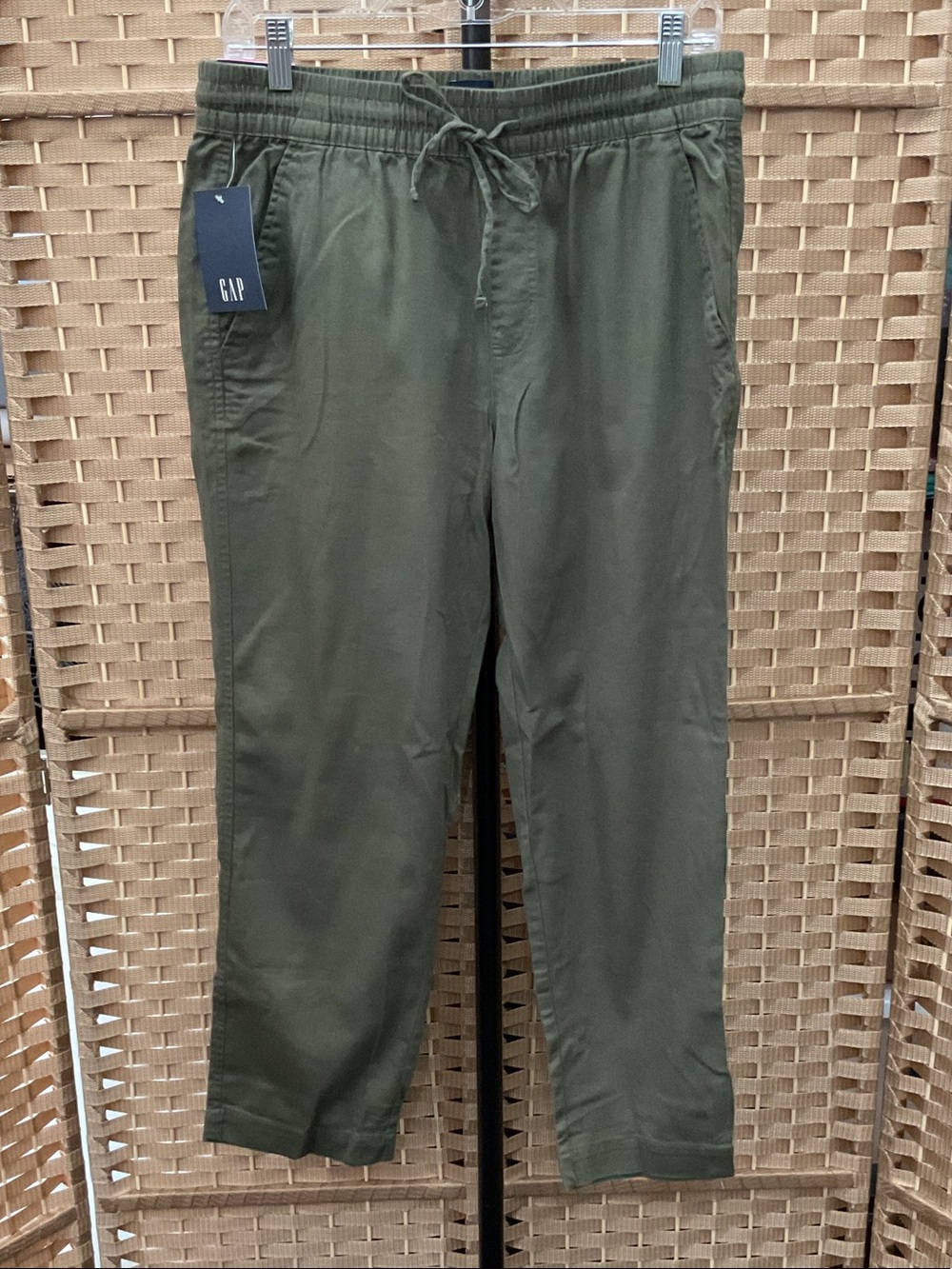 GAP Olive Drawstring Ankle Pants